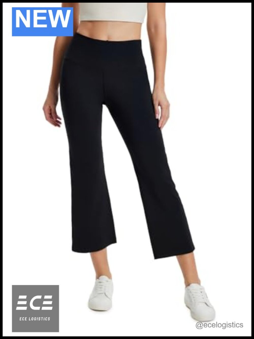 High Rise Cropped Flare Yoga Pants Buttery Soft Moisture Wicking 4-Way Stretch